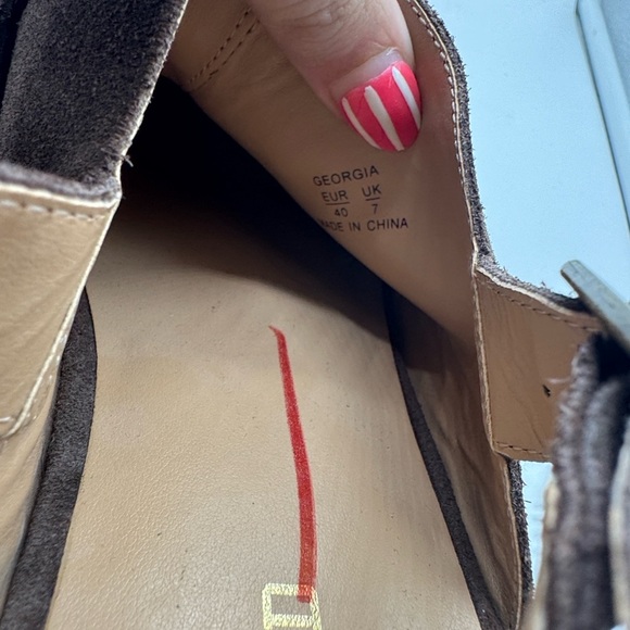 Anthropologie Silent D Georgia Suede Leather Slingback Clogs Brown Size 40 - Picture 14 of 16